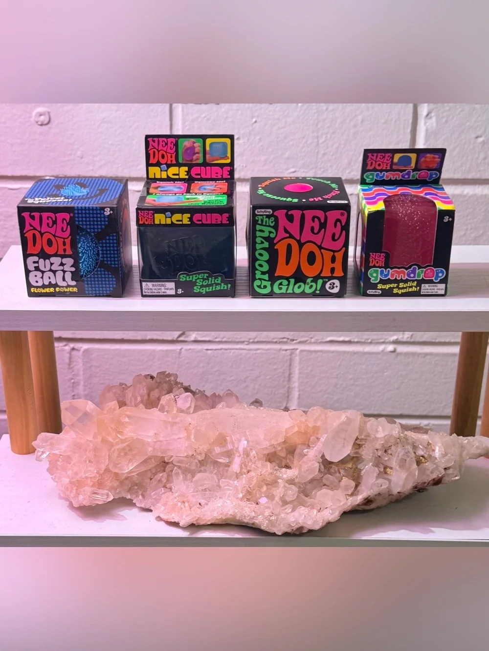NeeDoh 4pc Sensory Bundle Nice Cube Gumdrop Fuzz Ball Groovy Glob